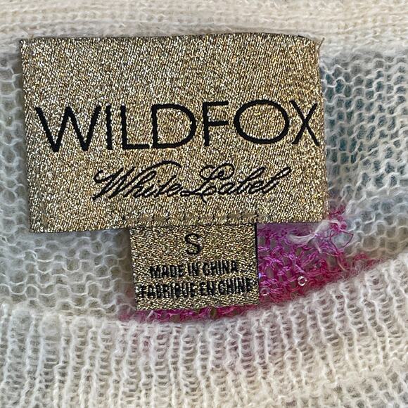 Wild Fox White Label Shredded Stars Sheer Mohair Sweater Size XS - Picture 5 of 6